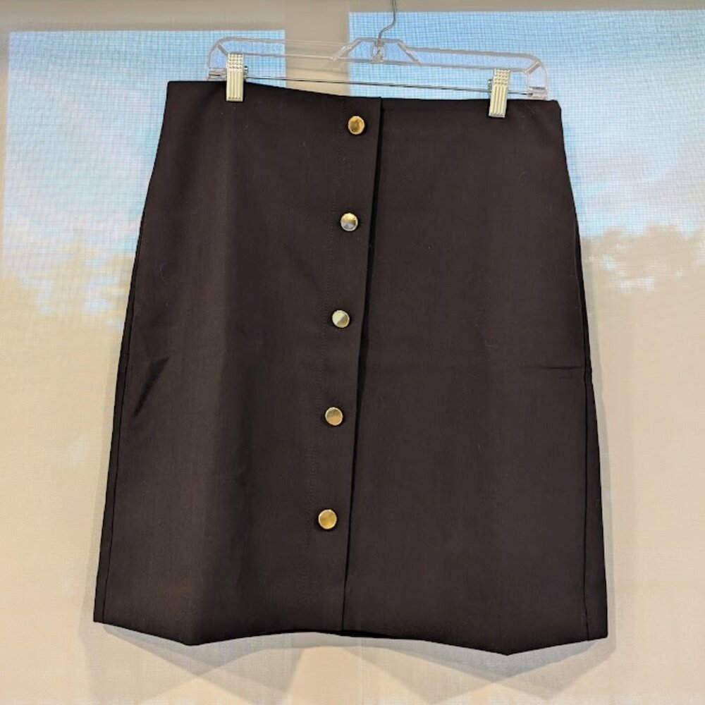 NWT Ann Taylor Factory Pencil Skirt with Gold Buttons